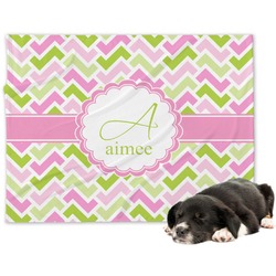 Pink & Green Geometric Dog Blanket - Large (Personalized)