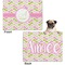 Pink & Green Geometric Microfleece Dog Blanket - Regular - Front & Back