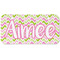 Pink & Green Geometric Mini Bicycle License Plate - Two Holes