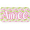 Pink & Green Geometric Mini/Bicycle License Plate (2 Holes) (Personalized)