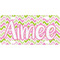 Pink & Green Geometric Mini/Bicycle License Plate (Personalized)