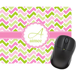 Pink & Green Geometric Rectangular Mouse Pad (Personalized)