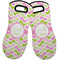 Pink & Green Geometric Neoprene Oven Mitts - Set of 2 w/ Name and Initial