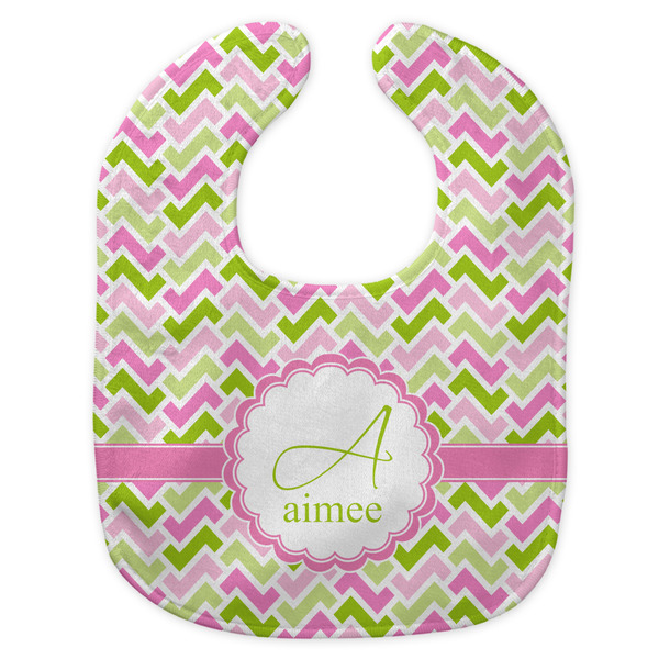 Pink & Green Geometric New Bib Flat Approval