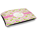Pink & Green Geometric Dog Bed w/ Name and Initial