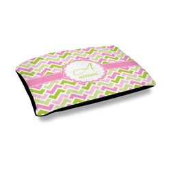 Pink & Green Geometric Outdoor Dog Bed - Medium (Personalized)