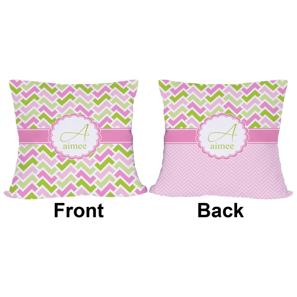 Pink & Green Geometric Outdoor Pillow - 20x20