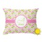 Pink & Green Geometric Outdoor Throw Pillow (Rectangular - 12x16)