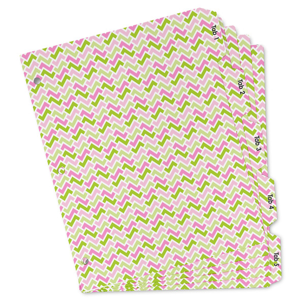 Custom Pink & Green Geometric Binder Tab Divider Set (Personalized)