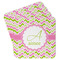 Pink & Green Geometric Paper Coasters - Front/Main