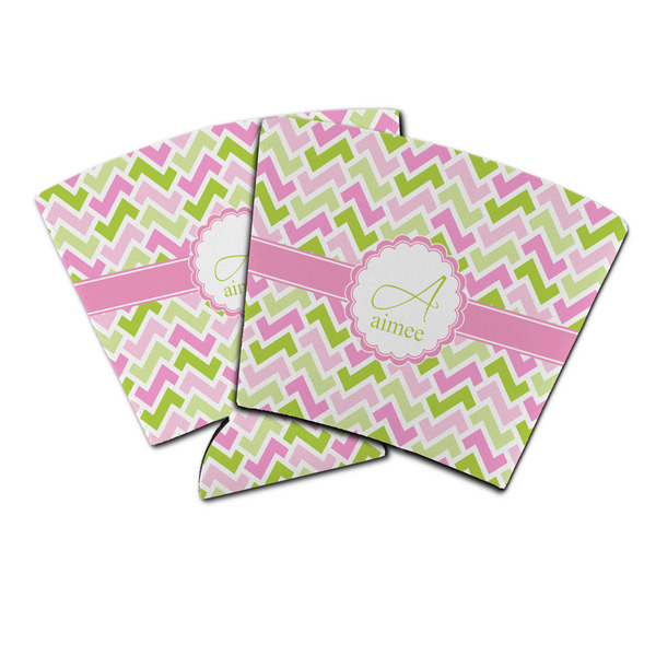 Custom Pink & Green Geometric Party Cup Sleeve (Personalized)