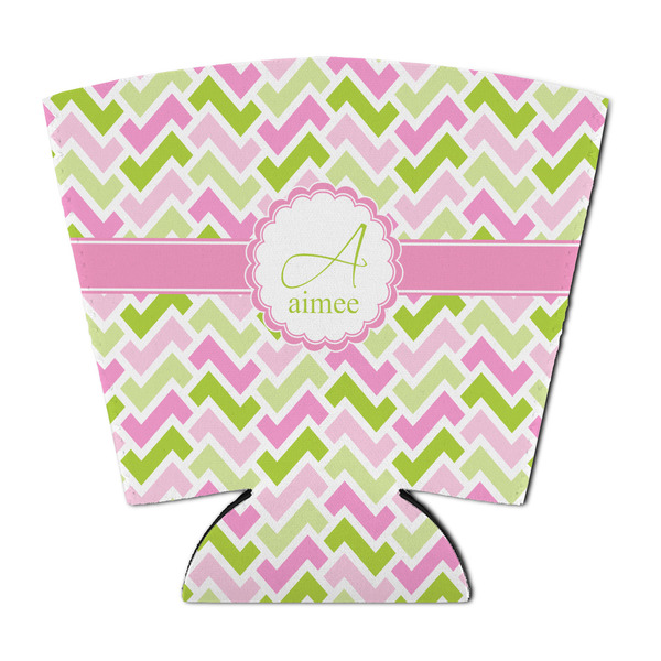 Custom Pink & Green Geometric Party Cup Sleeve - with Bottom (Personalized)