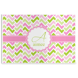 Pink & Green Geometric Disposable Paper Placemats (Personalized)