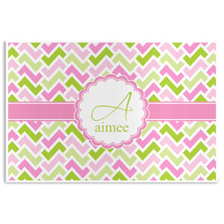 Pink & Green Geometric Disposable Paper Placemats (Personalized)
