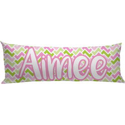 Pink & Green Geometric Body Pillow Case (Personalized)