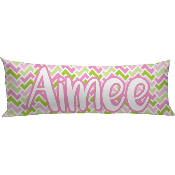 Custom Pink & Green Geometric Body Pillow Case (Personalized)