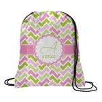 Pink & Green Geometric Drawstring Backpack (Personalized)