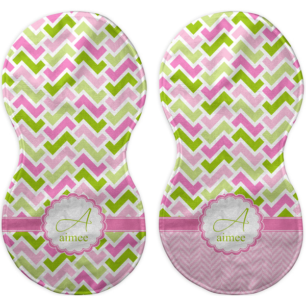 Pink & Green Geometric Peanut Shaped Burps - Approval