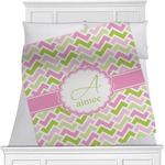 Pink & Green Geometric Minky Blanket (Personalized)