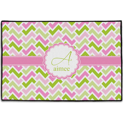 Pink & Green Geometric Door Mat - 36"x24" (Personalized)