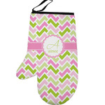 Pink & Green Geometric Left Oven Mitt (Personalized)