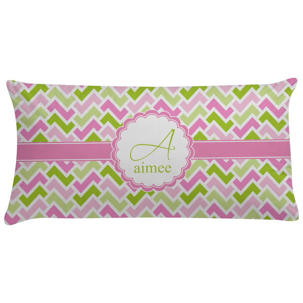 Custom Pink & Green Geometric Pillow Case (Personalized)