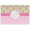 Pink & Green Geometric Personalized Placemat (Back)