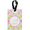 Pink & Green Geometric Personalized Rectangular Luggage Tag