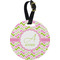 Pink & Green Geometric Personalized Round Luggage Tag