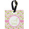 Pink & Green Geometric Personalized Square Luggage Tag