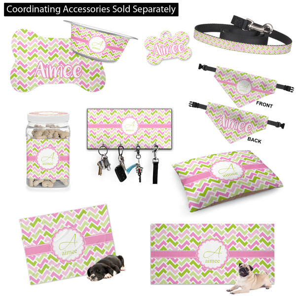 Pink & Green Geometric Customized Pet Accessories