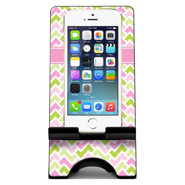 Pink & Green Geometric Phone Stand w/ Phone