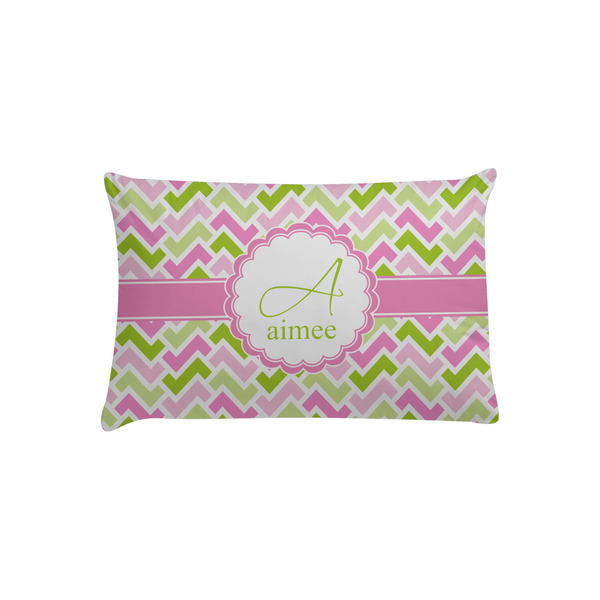Custom Pink & Green Geometric Pillow Case - Toddler (Personalized)
