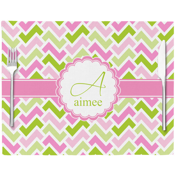 Pink & Green Geometric Placemat with Props