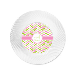 Pink & Green Geometric Plastic Party Appetizer & Dessert Plates - 6" (Personalized)