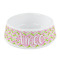 Pink & Green Geometric Plastic Dog Bowl - Small (Personalized)
