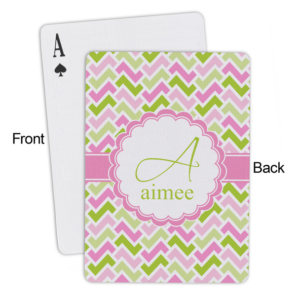 Pink & Green Geometric Playing Cards - Approval