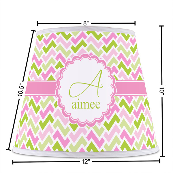Pink & Green Geometric Poly Film Empire Lampshade - Dimensions