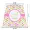 Pink & Green Geometric Poly Film Empire Lampshade - Dimensions