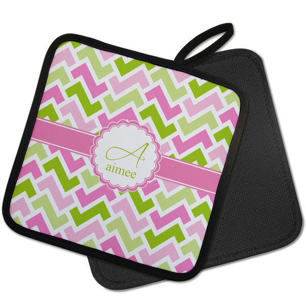 Pink & Green Geometric Pot Holders - PARENT MAIN