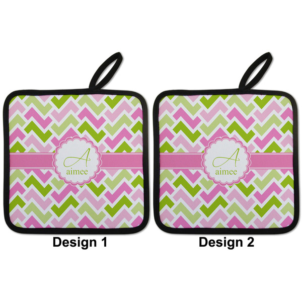 Pink & Green Geometric Pot Holders - Set of 2 APPROVAL