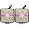 Pink & Green Geometric Pot Holders - Set of 2 APPROVAL