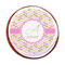 Pink & Green Geometric Printed Icing Circle - Medium - On Cookie