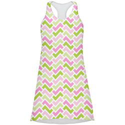 Pink & Green Geometric Racerback Dress - 2X Large