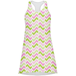 Pink & Green Geometric Racerback Dress - X Large