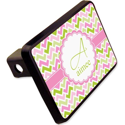 Pink & Green Geometric Rectangular Trailer Hitch Cover - 2" (Personalized)