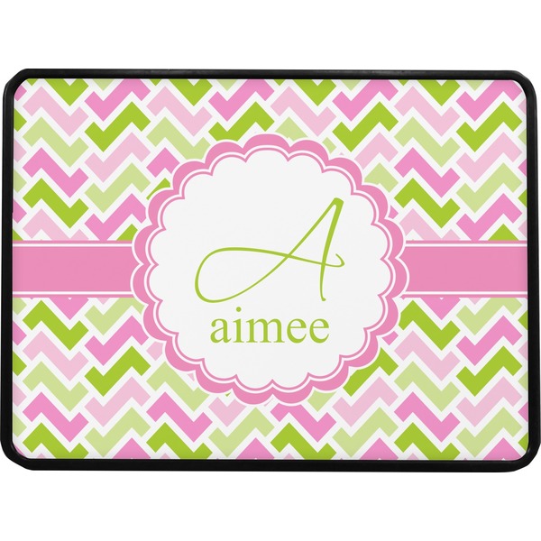 Pink & Green Geometric Rectangular Trailer Hitch Cover (Personalized)