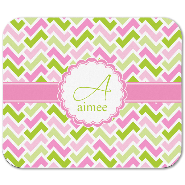 Pink & Green Geometric Rectangular Mouse Pad - APPROVAL