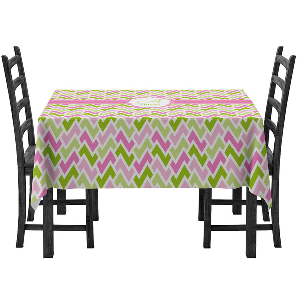 Custom Pink & Green Geometric Tablecloth (Personalized)