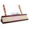 Pink & Green Geometric Red Mahogany Nameplates with Business Card Holder - Angle